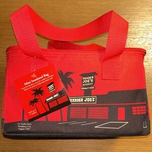 NWT Trader Joe’s Red Mini Insulated Cooler Bag